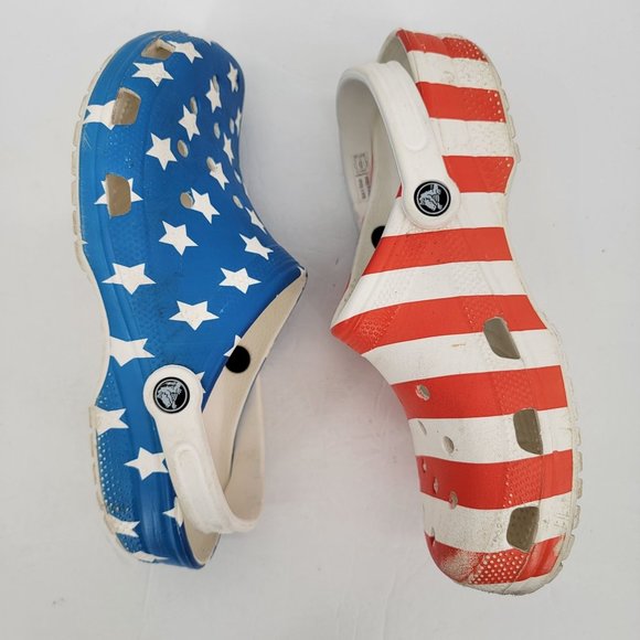 CROCS Shoes Crocs Size Womens American Flag Patriotic Red White